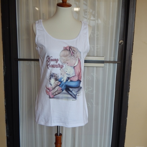 Women’s White Young Country Gildan Soft Style Tank - Picture 2 of 8